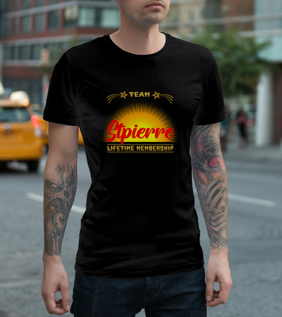 Team Stpierre Lifetime Membership Starburst Motif T-Shirt