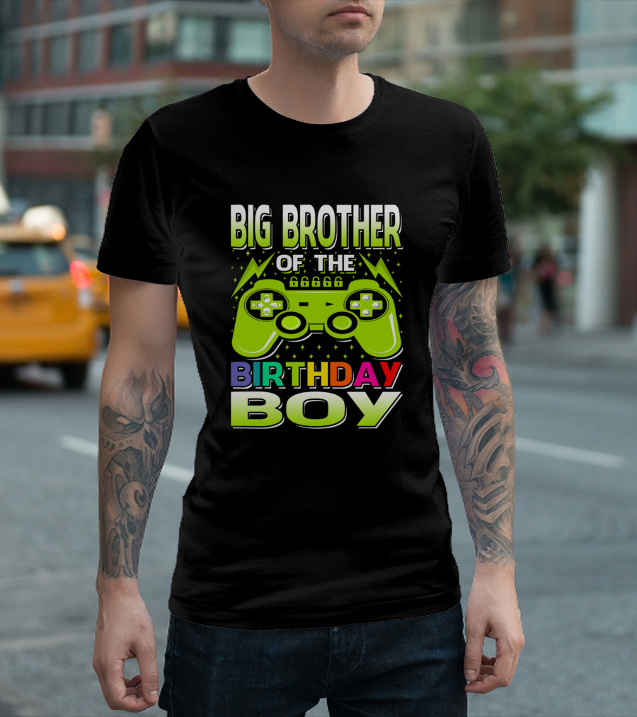Big Brother Of The Birthday Boy Video Gamer Controller T-Shirt
