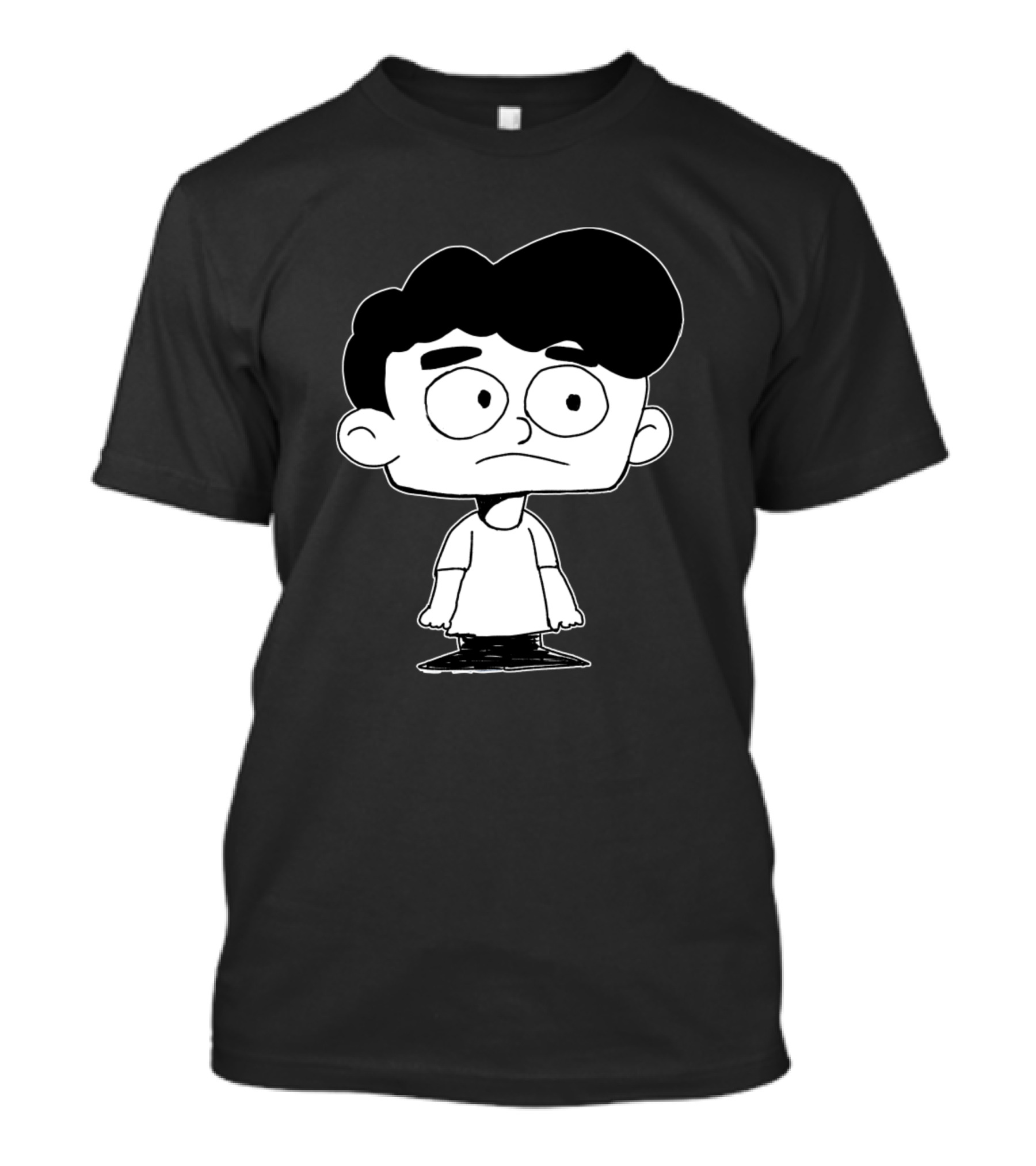 Comic Strip Style Sad Cartoon Boy Character T-Shirt