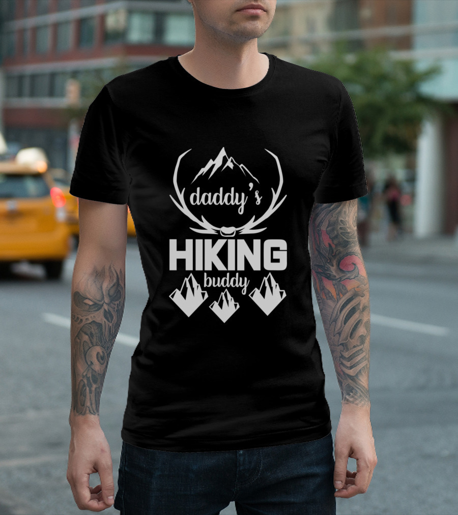 Daddy's Hiking Buddy Antler Mountain Adventure T-Shirt