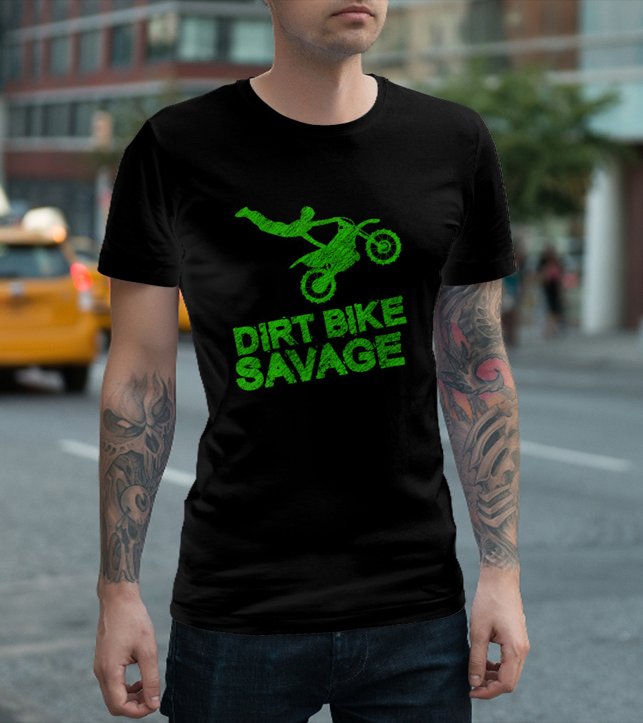 Dirt Bike Savage Kids Motocross Freestyle Stunt Action T-Shirt