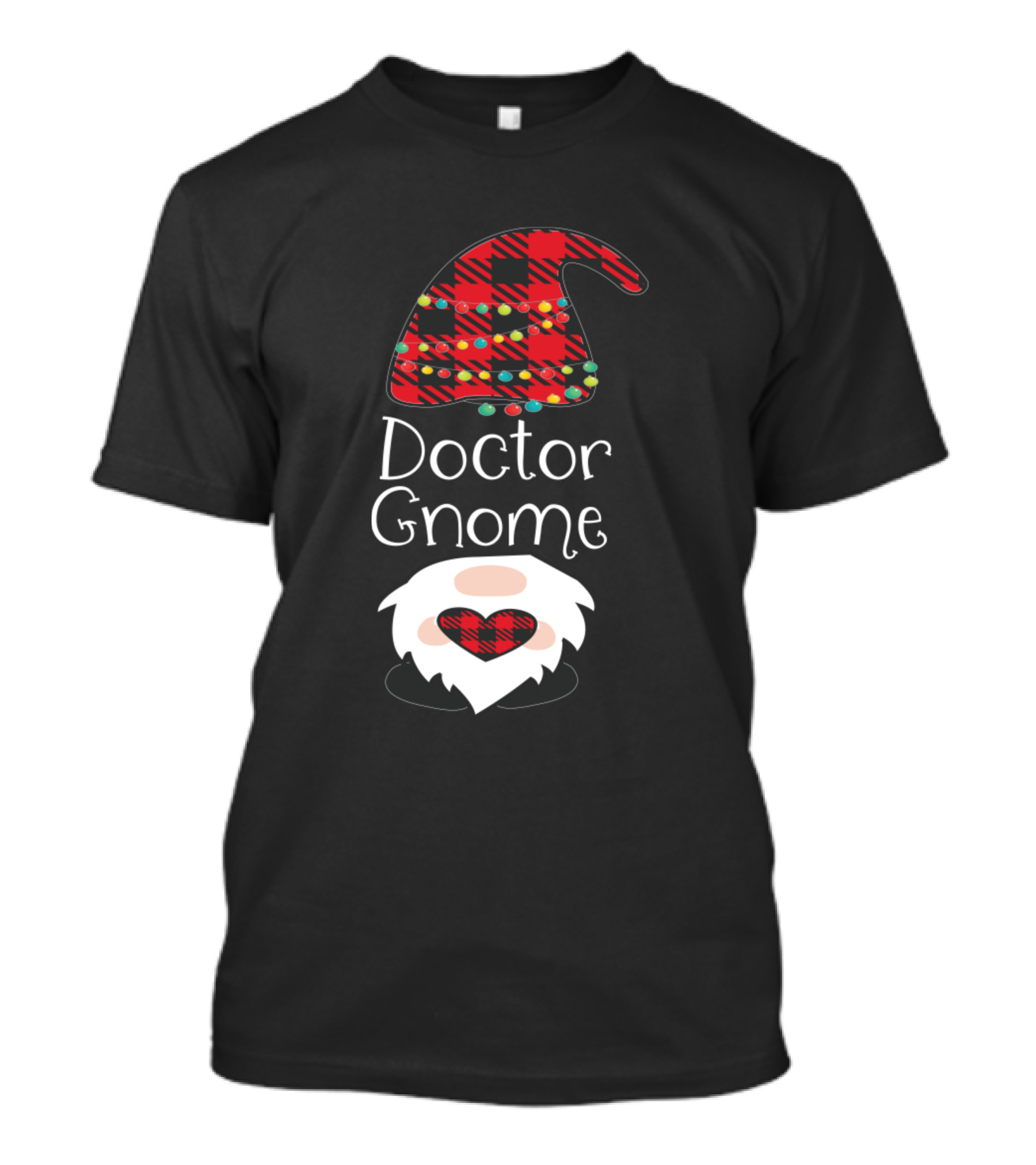 Doctor Gnome Red Plaid Buffalo Christmas Hat T-Shirt