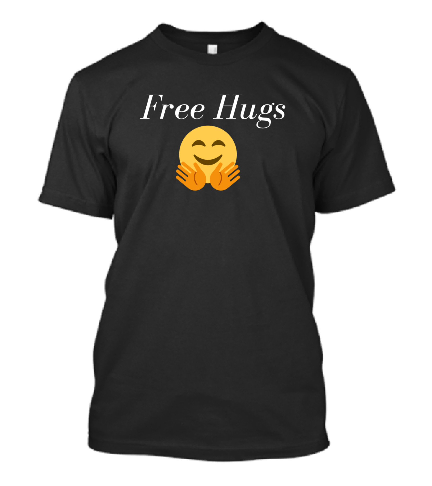 Free Hugs Smiling Emoji Hugging Face T-Shirt