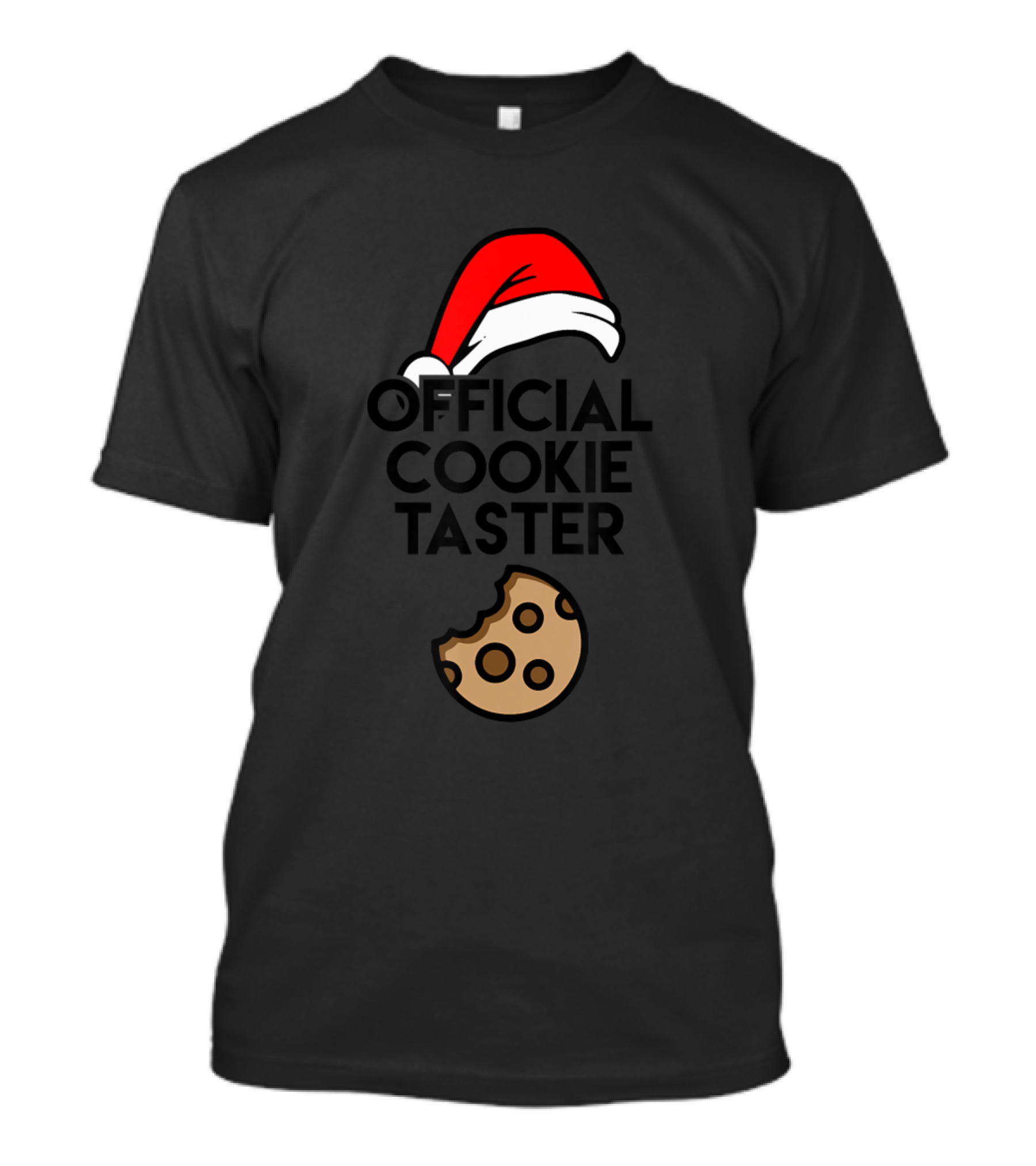Funny Santa Official Cookie Taster With Santa Hat And Cookie Bite T-Shirt