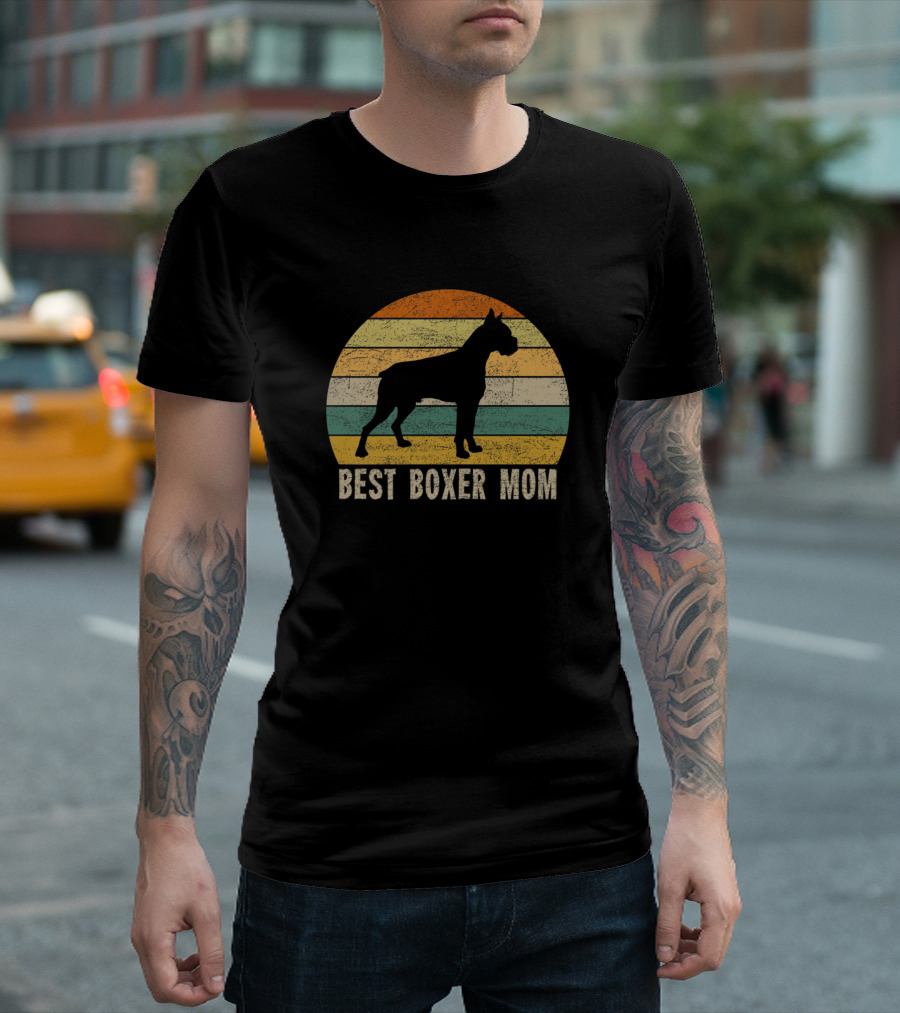 Best Boxer Mom German Boxer Dog Vintage 70s 80s T-Shirt