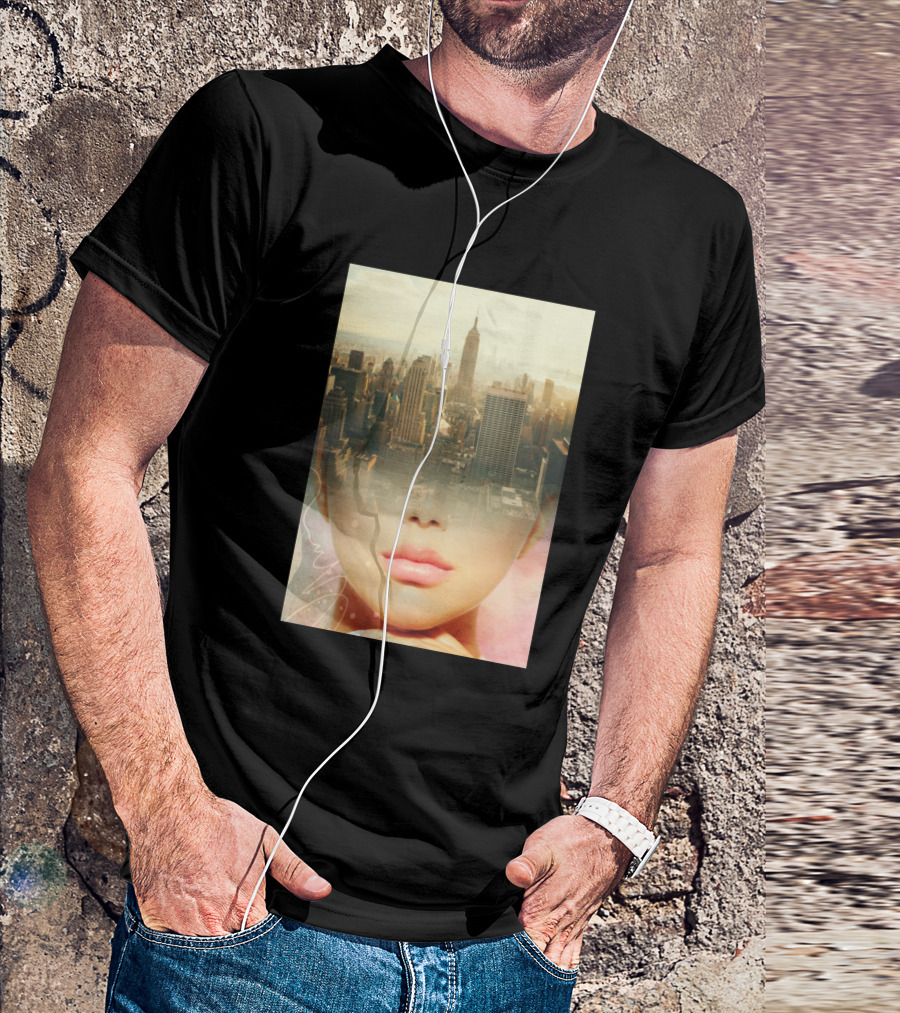 Girl Lips New York City Skyline Fusion T-Shirt