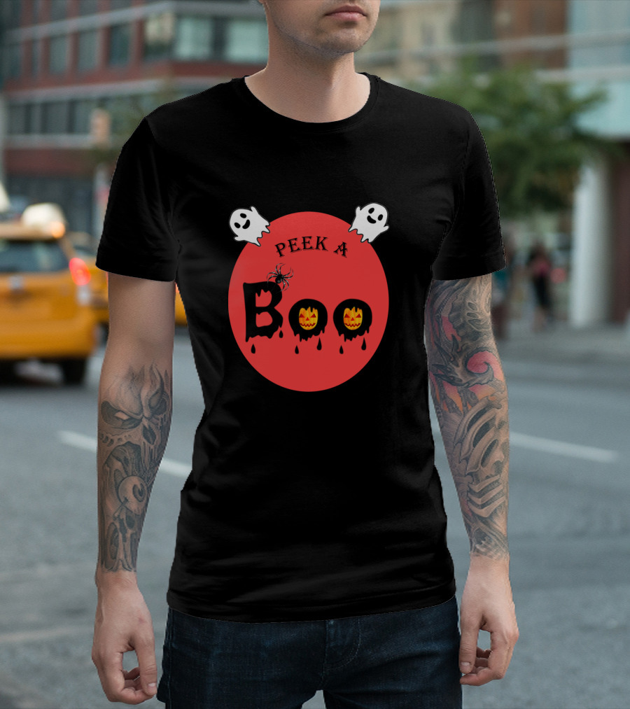 Peek A Boo Halloween Ghosts and Jack-O'-Lanterns T-Shirt