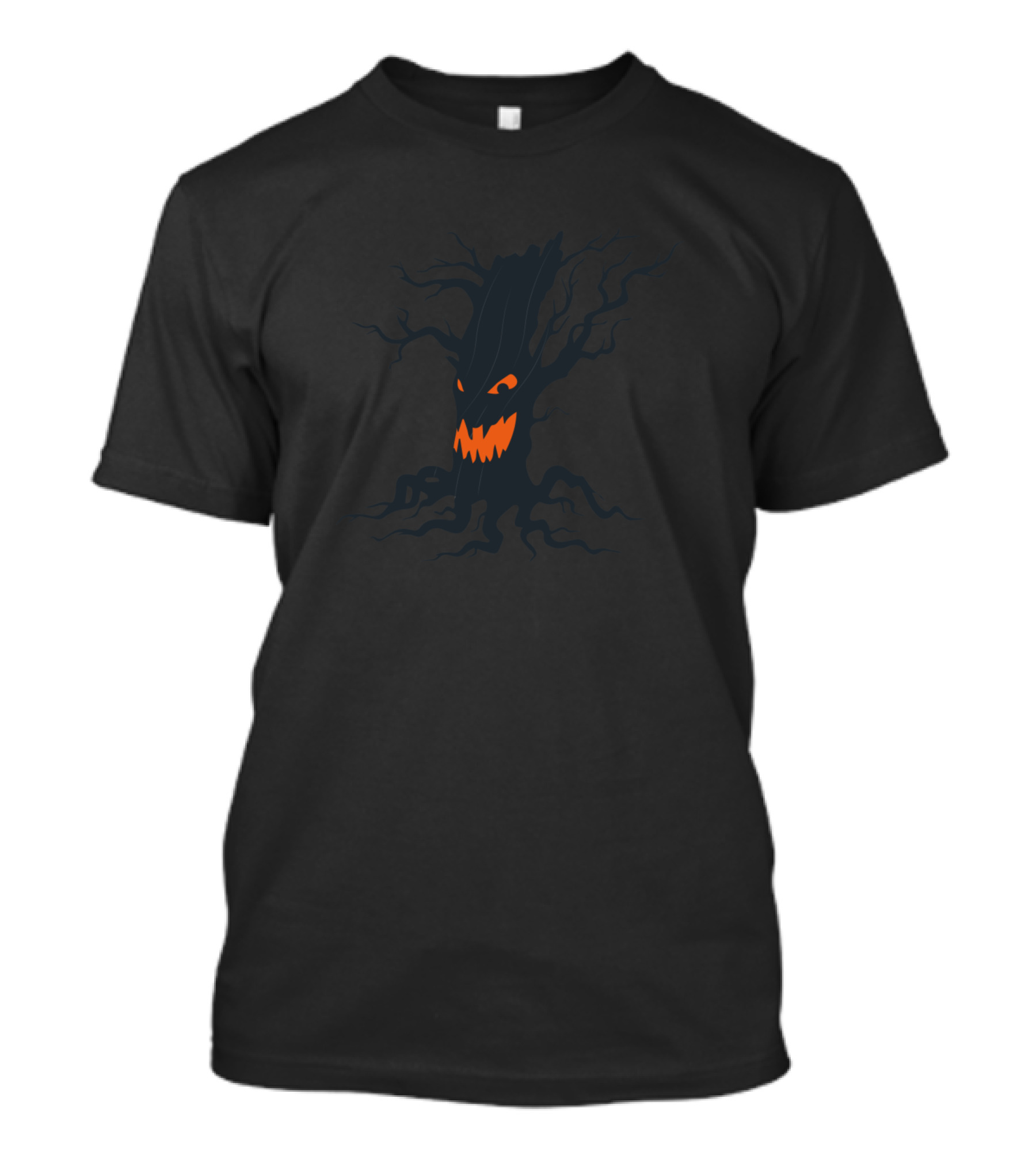 Halloween Spooky Tree Evil Face With Glowing Eyes And Mouth T-Shirt
