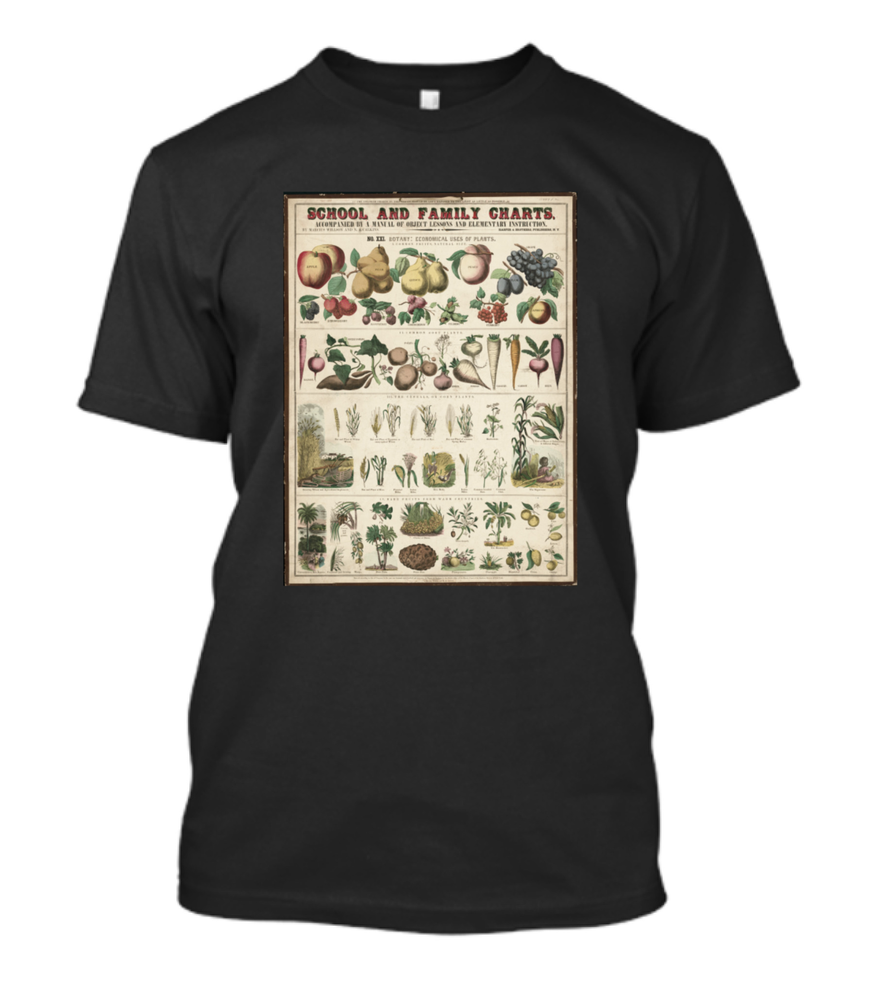 School And Family Charts Botanical Study Of Plants Educational Healthy Food Habits Agriculture T-Shirt