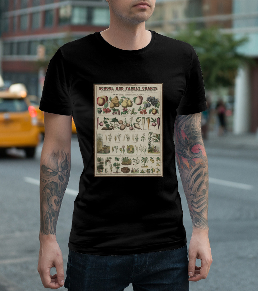 School And Family Charts Botanical Study Of Plants Educational Healthy Food Habits Agriculture T-Shirt