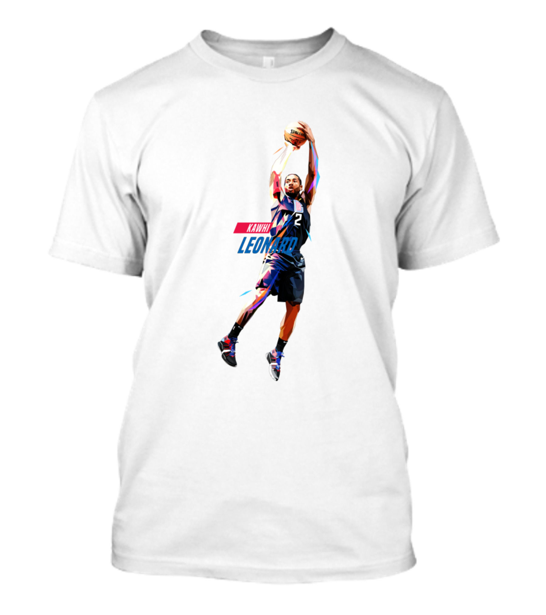 Kawhi Leonard Low Poly Basketball Jump Shot T-Shirt