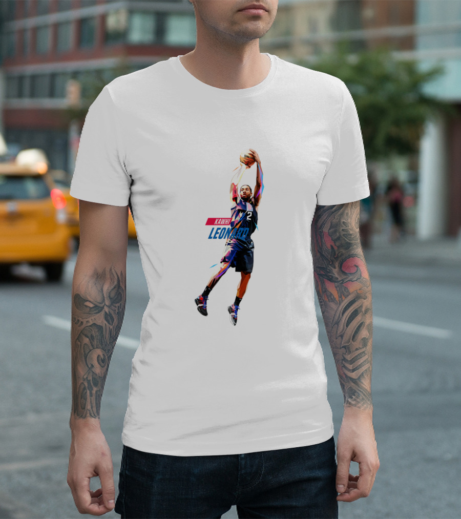 Kawhi Leonard Low Poly Basketball Jump Shot T-Shirt