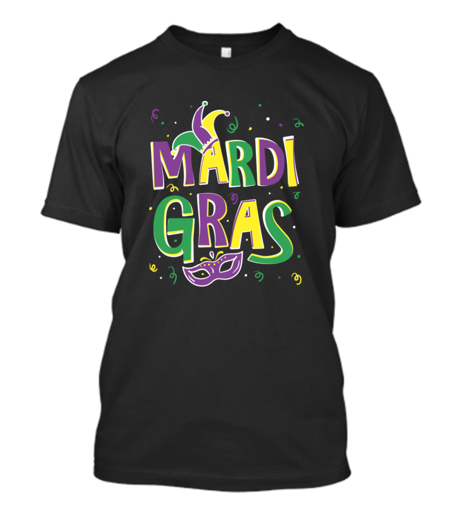 Mardi Gras Party Jester Hat Mask T-Shirt