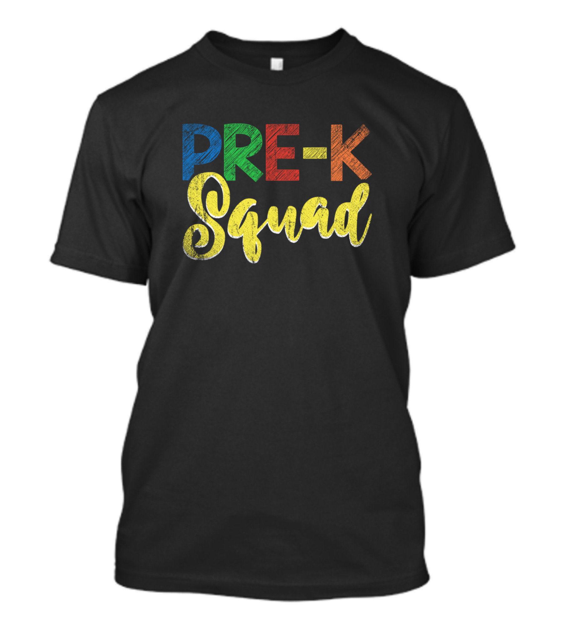 Retro Pre K Squad Teacher Colorful Chalk T-Shirt