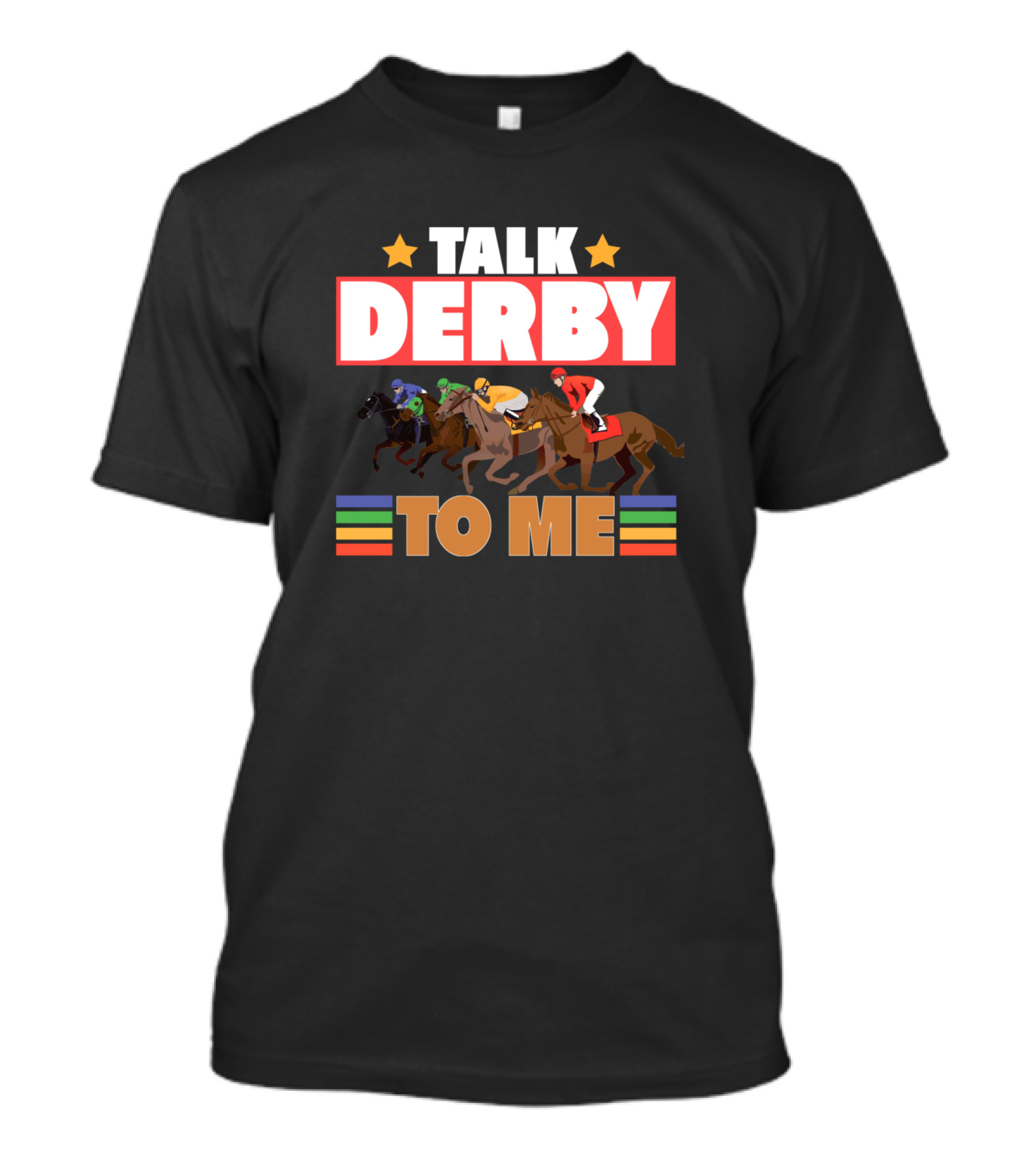 Talk Derby To Me Funny Horse Race Jockey Stars And Stripes Racing T-Shirt