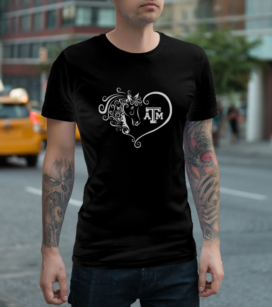 Texas A&M Aggies ATM Heart Horse Swirl T-Shirt