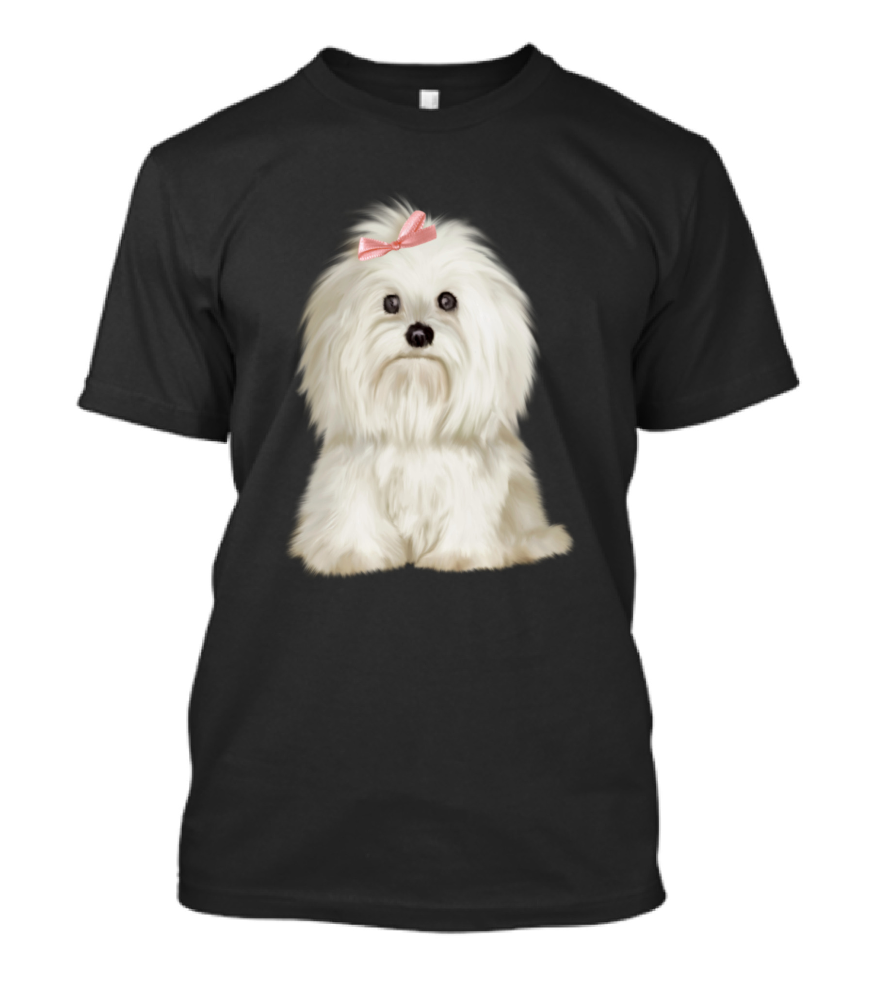 The Cute And Faithful White Dog With Pink Bow T-Shirt