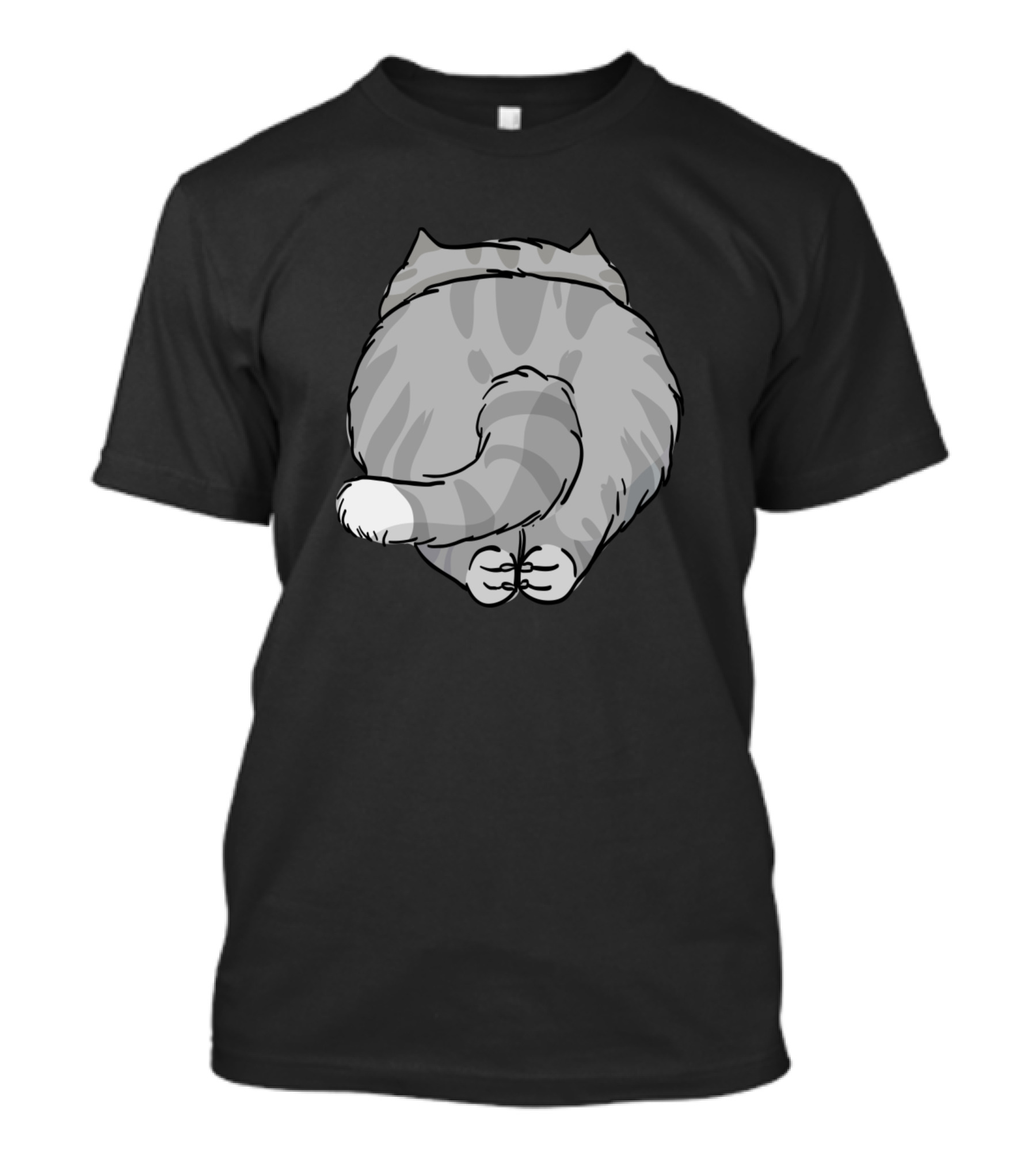 The Striped Cat Gray Tabby Back View T-Shirt