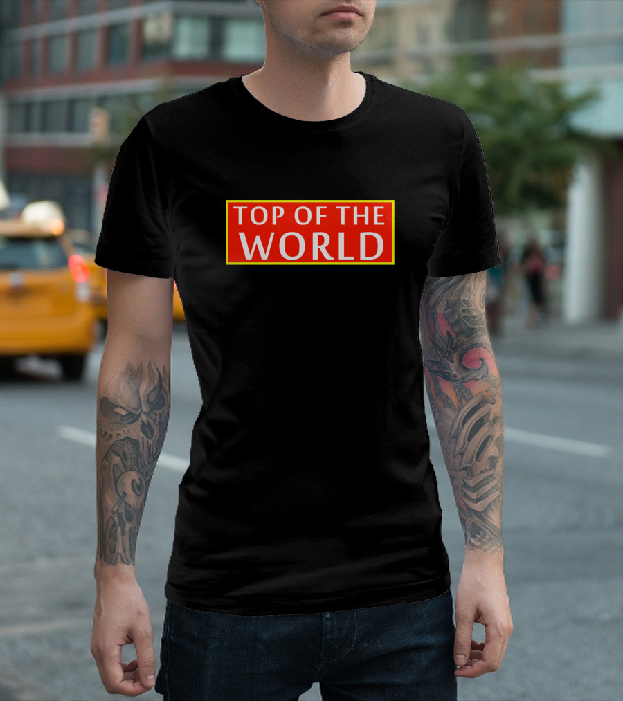 TOP OF THE WORLD Red Yellow Streetwear Box T-Shirt