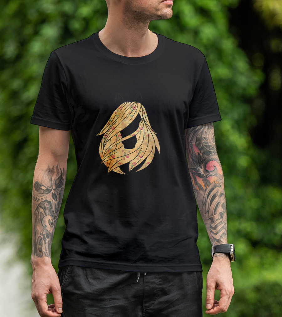 Yellow Floral Horse Design For Horse Girls Equestrian T-Shirt
