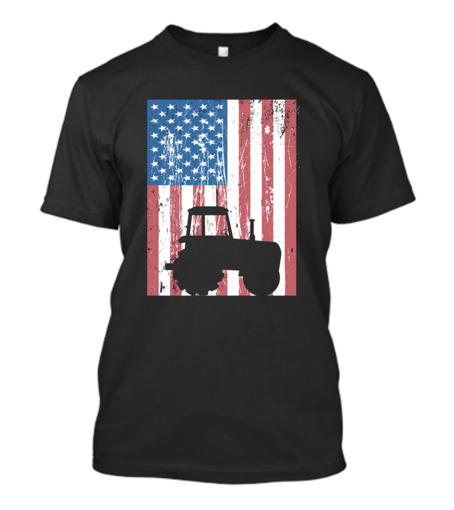 American Flag Tractor Patriotic Farming Farmer T-Shirt