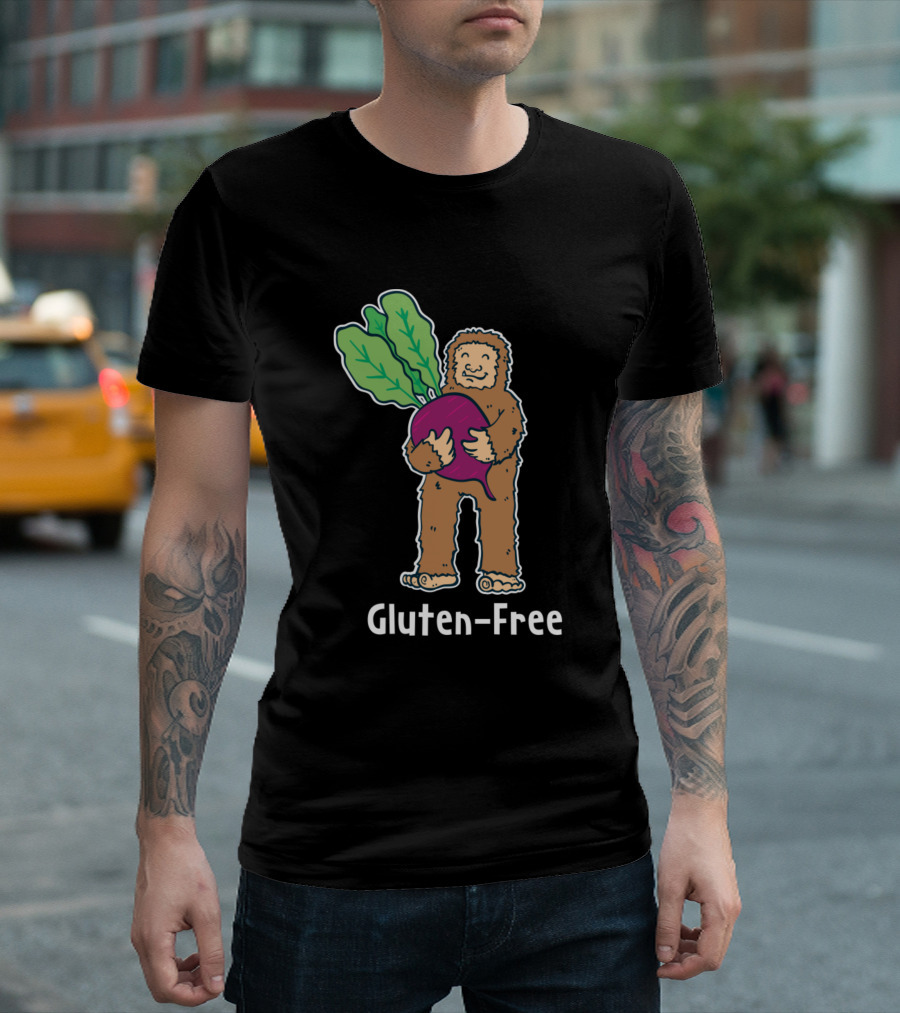 Gluten-Free Big Foot Holding Beetroot T-Shirt