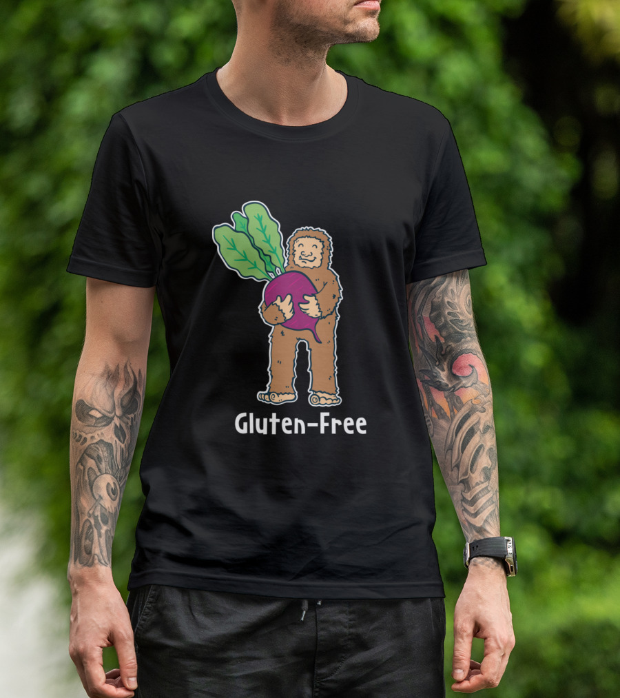 Gluten-Free Big Foot Holding Beetroot T-Shirt