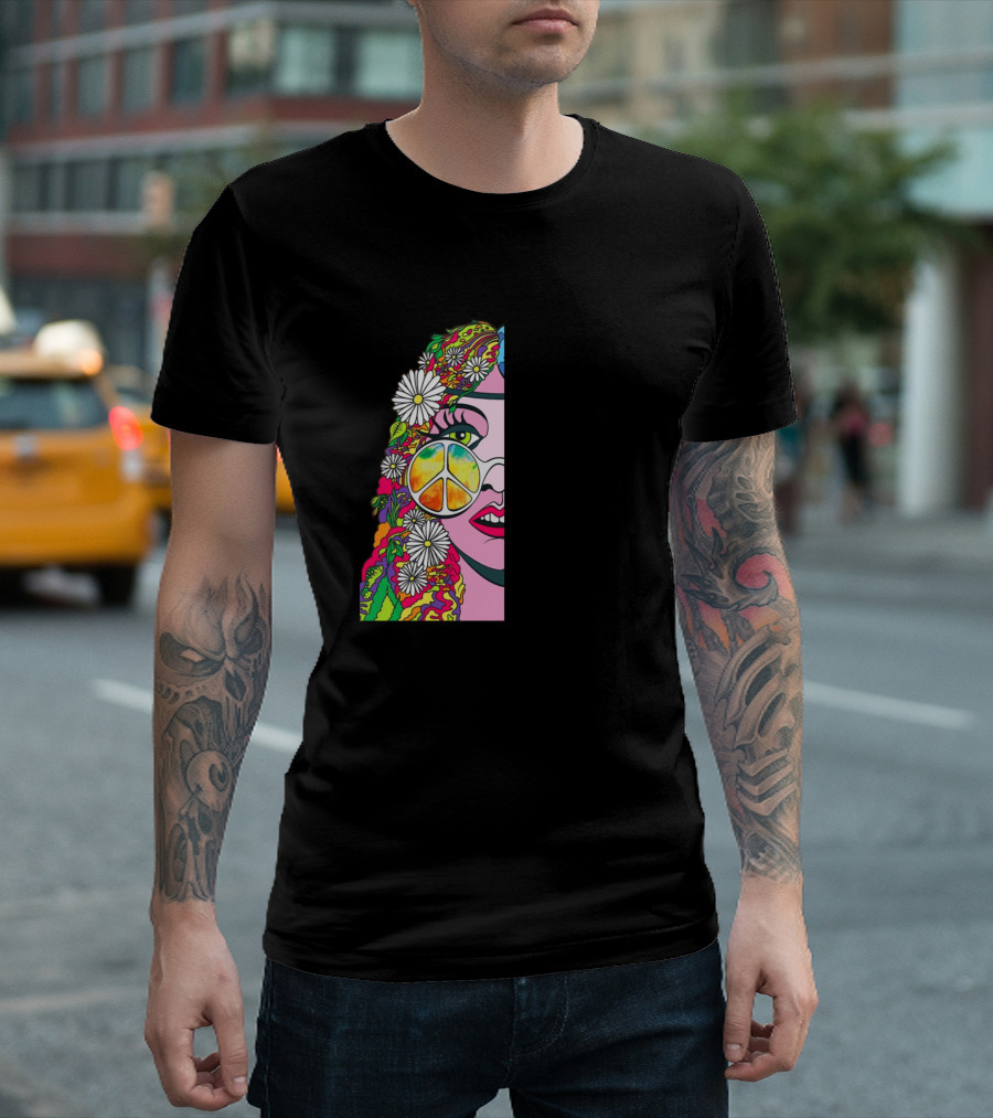 Daisies In My Hair Peace In My Soul And Love In My Heart Hippie Girl T-Shirt