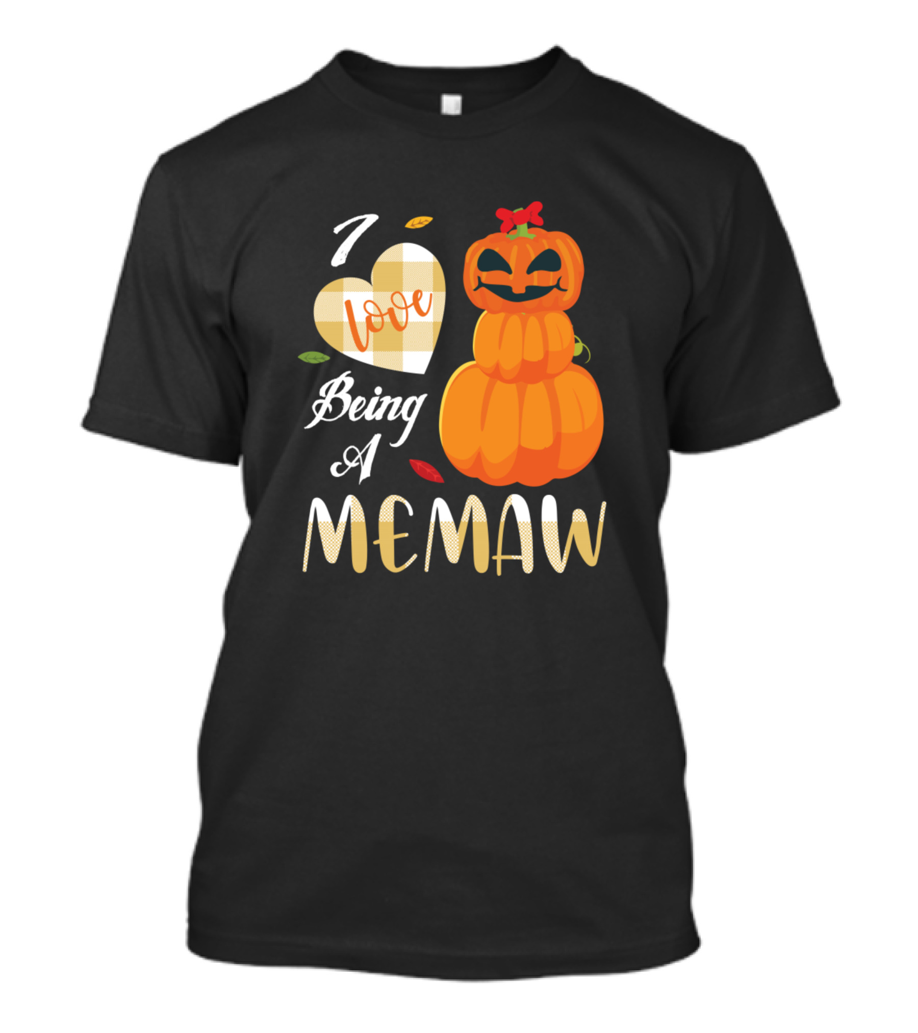 I Love Being A Memaw Autumn Heart Pumpkin T-Shirt