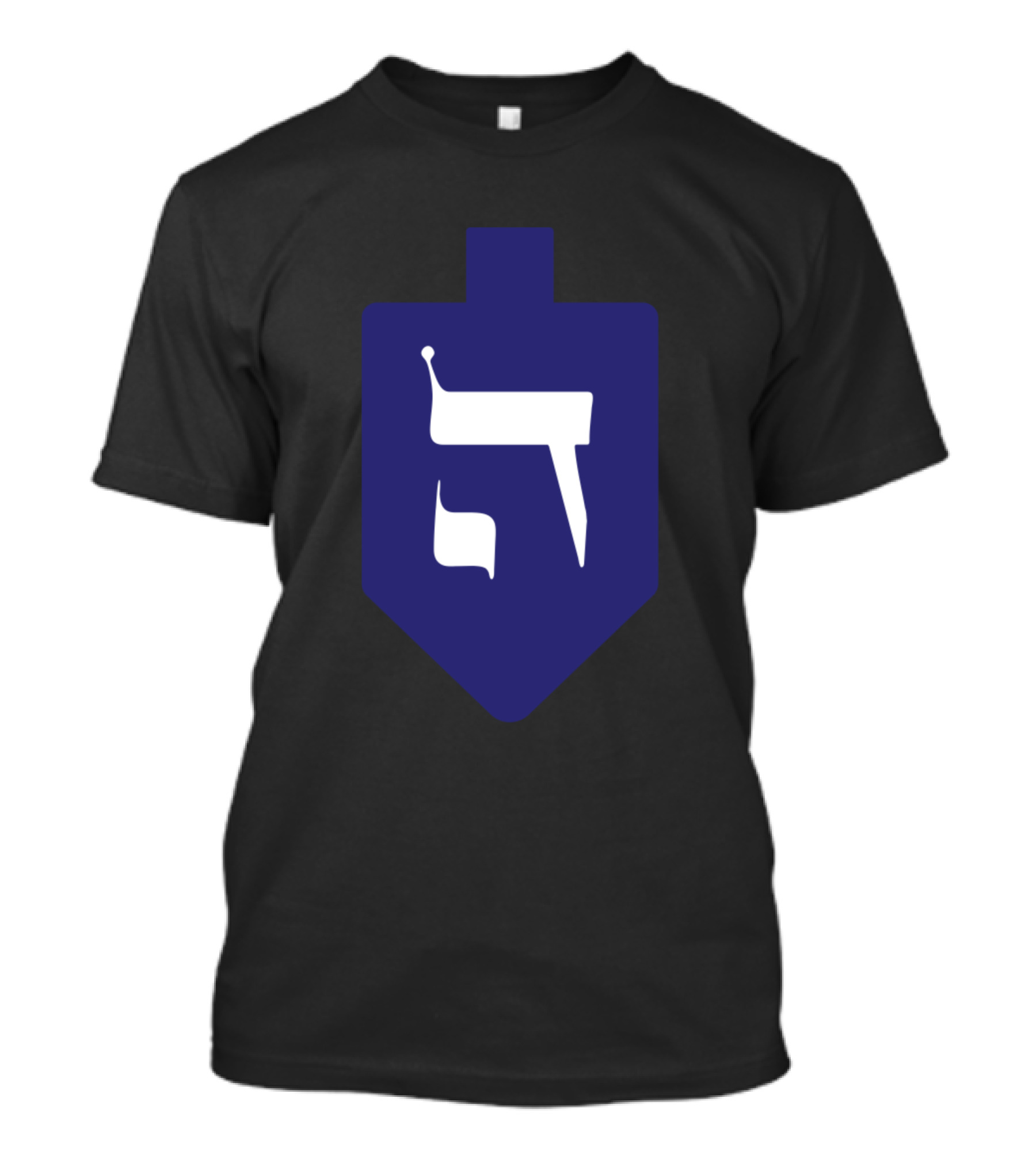 Indigo Dreidel Hanukkah With Hebrew Letter Hey T-Shirt