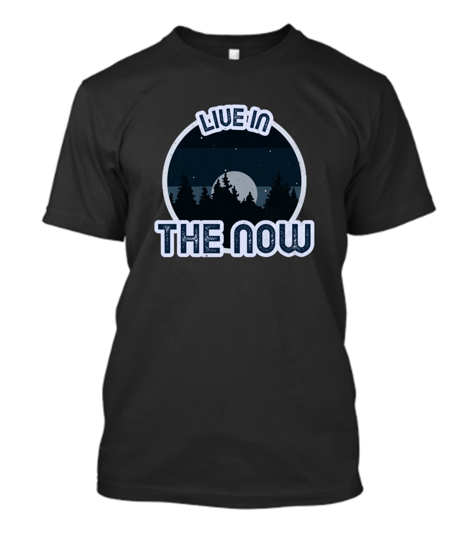 Live In The Now Moonlit Forest Night Sky T-Shirt