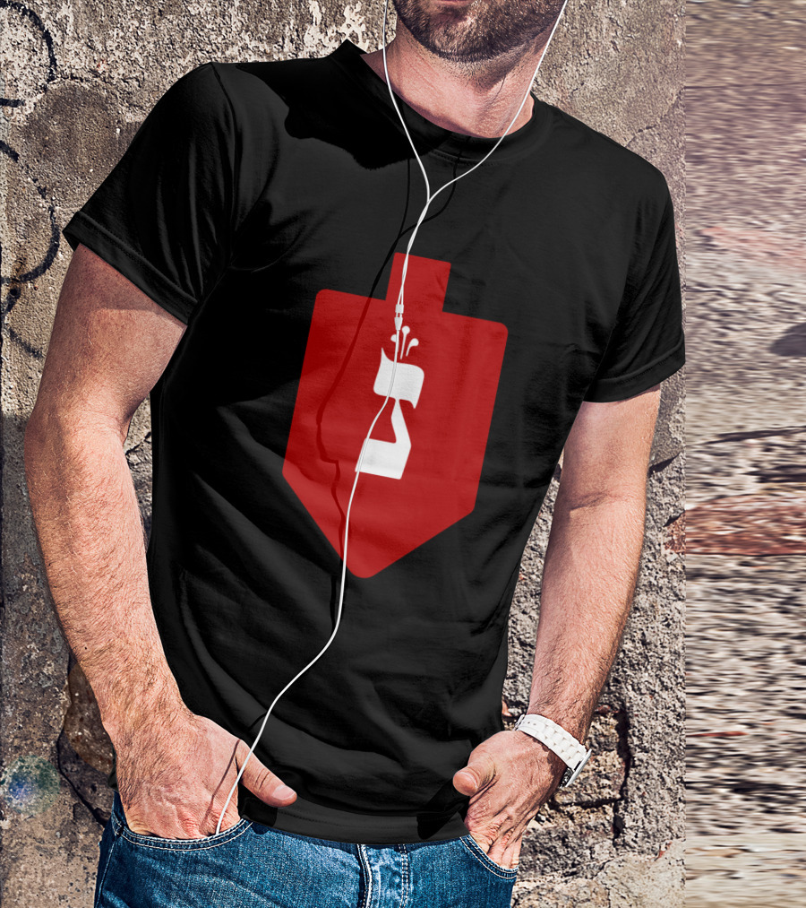 Red Dreidel Nun T-Shirt