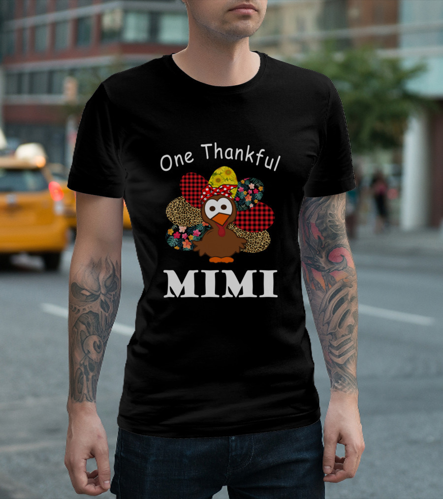 One Thankful Mimi Turkey Thanksgiving T-Shirt