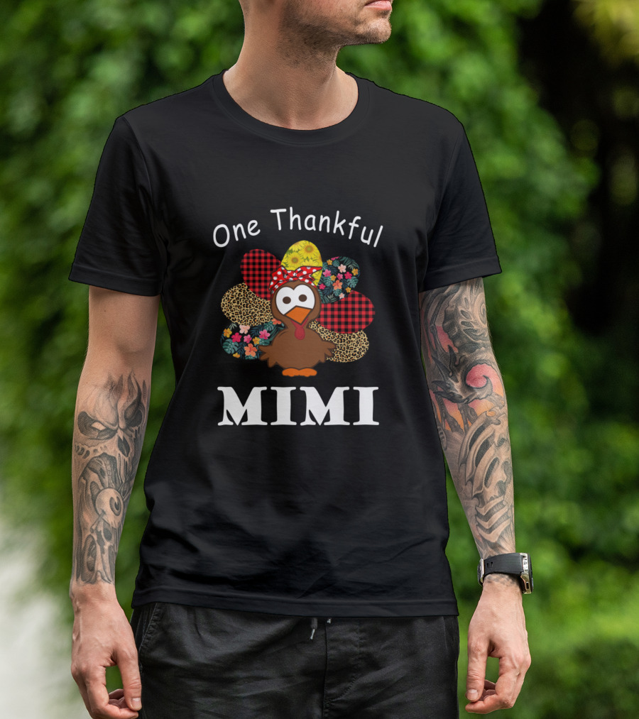 One Thankful Mimi Turkey Thanksgiving T-Shirt