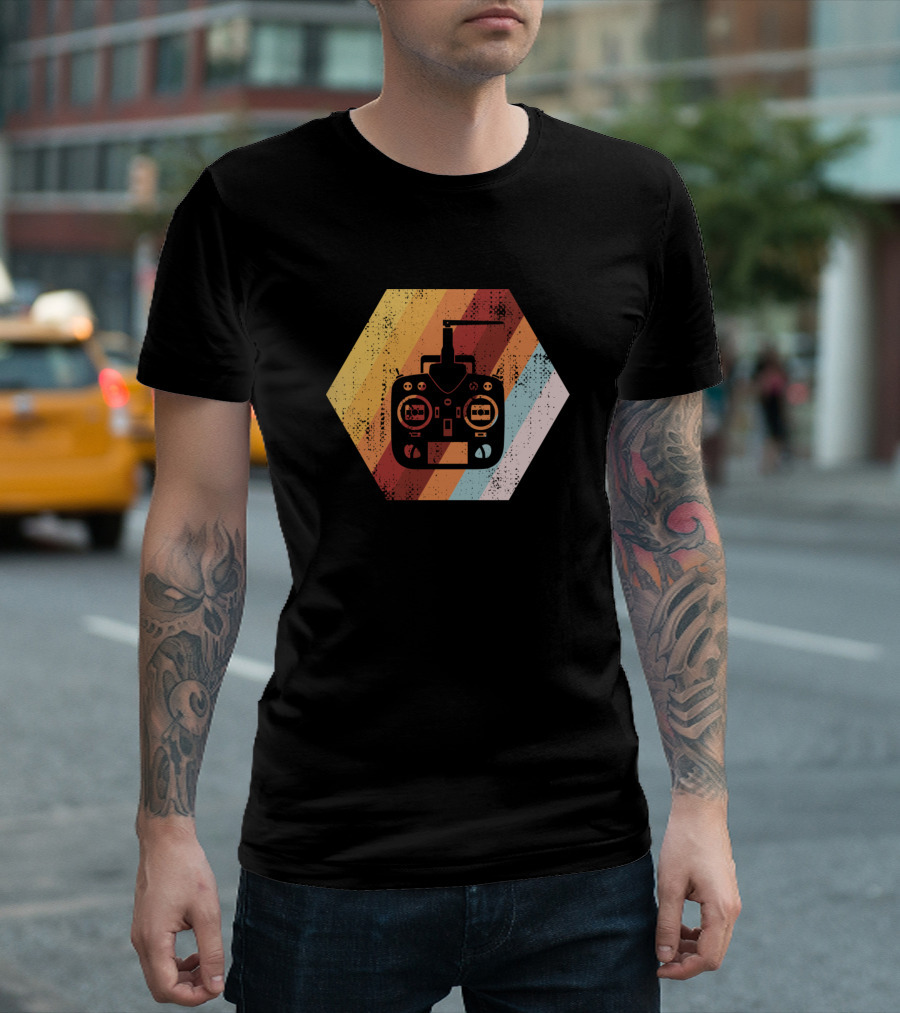 Vintage Remote Control Rc Car Retro Style Controller Hexagon T-Shirt