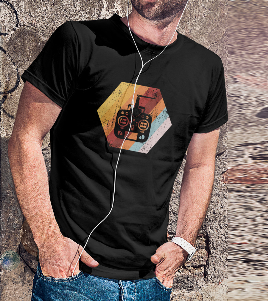 Vintage Remote Control Rc Car Retro Style Controller Hexagon T-Shirt