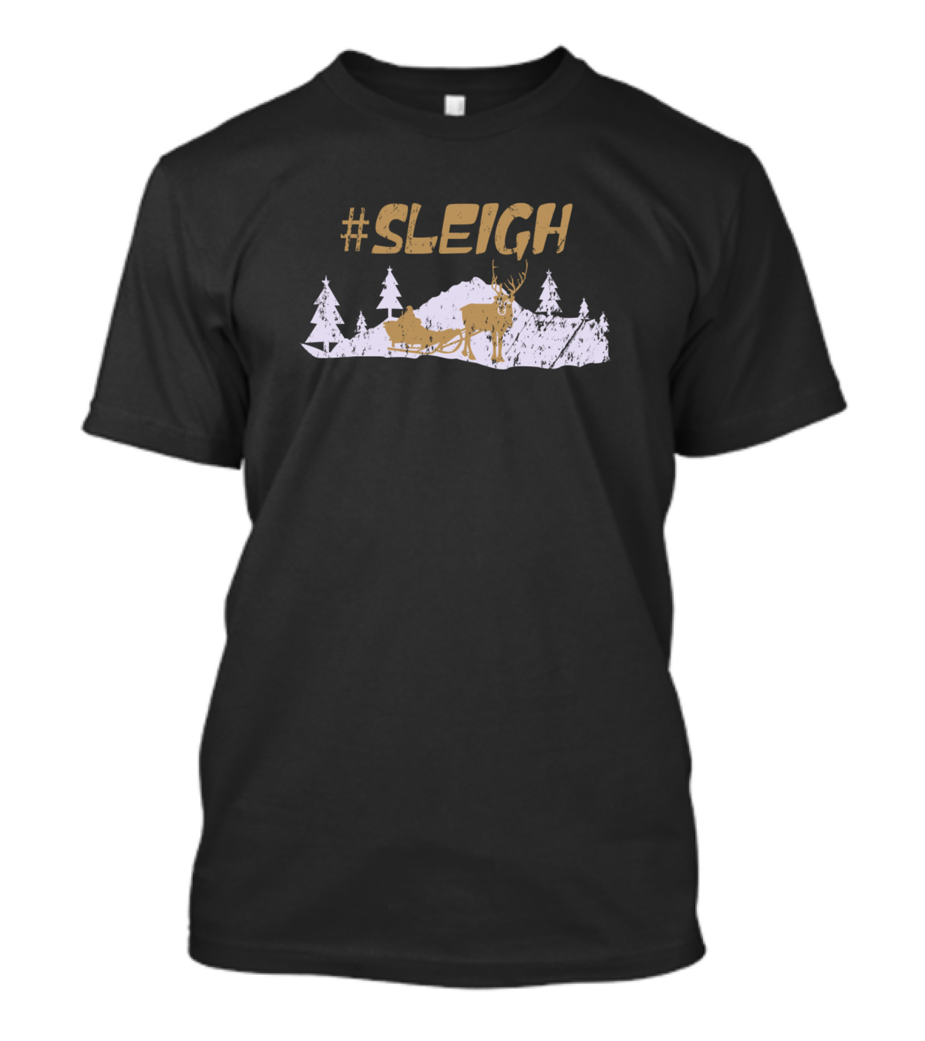 Sleigh Vintage Sleigh Ride Forest Scene T-Shirt