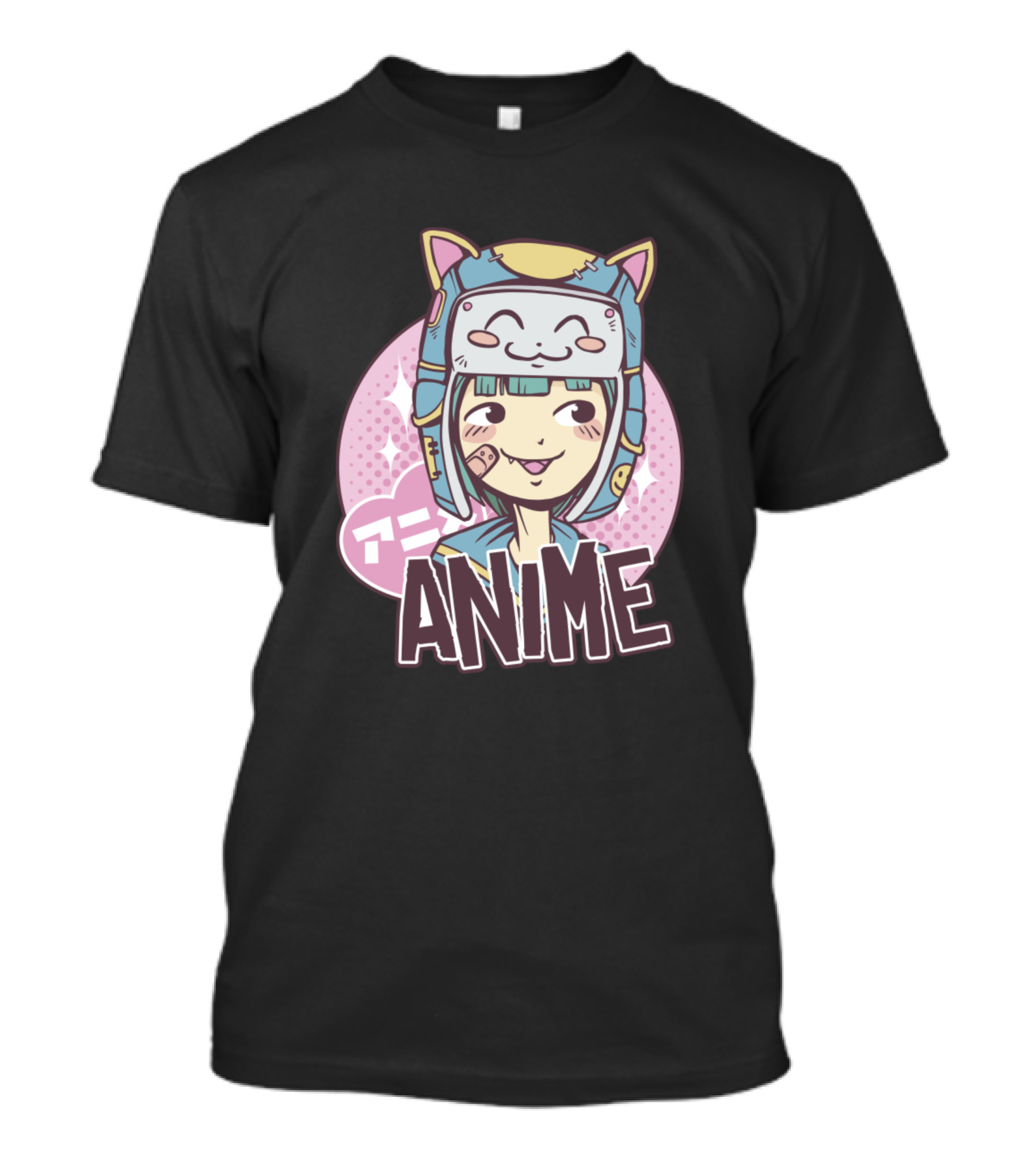 Anime Cat Hat Girl Cartoon T-Shirt