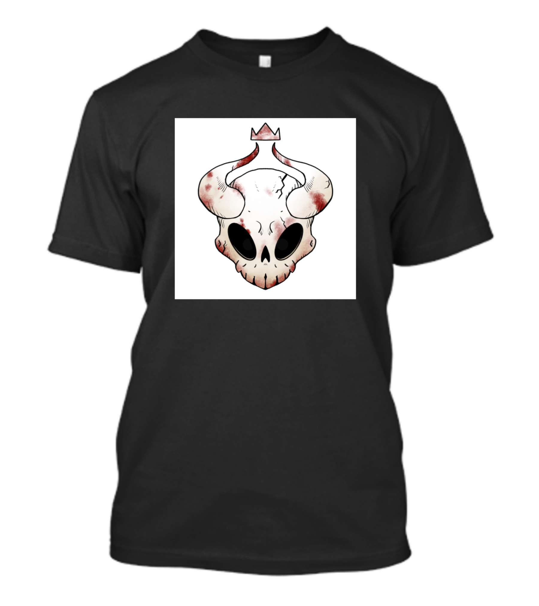 Bloody Skull King With Crown And Horns T-Shirt