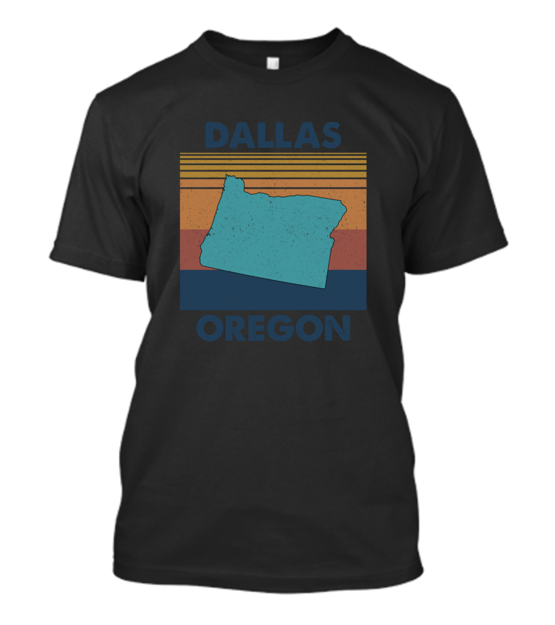 Dallas Oregon Vintage Style State Map T-Shirt