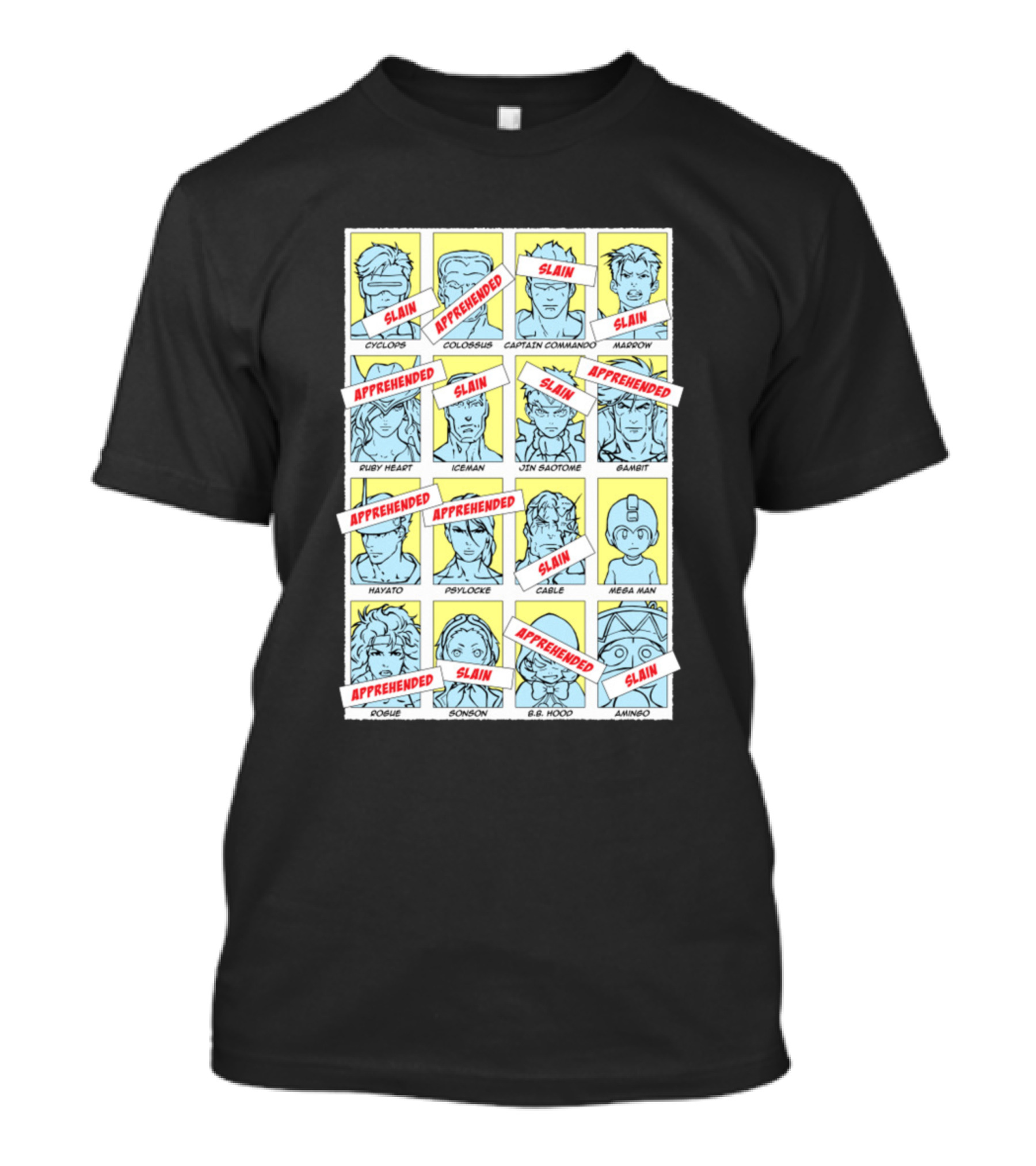 Days Of Future Past Cyclops Colossus Captain Commando Wolverine Slain Apprehended Future Icons T-Shirt