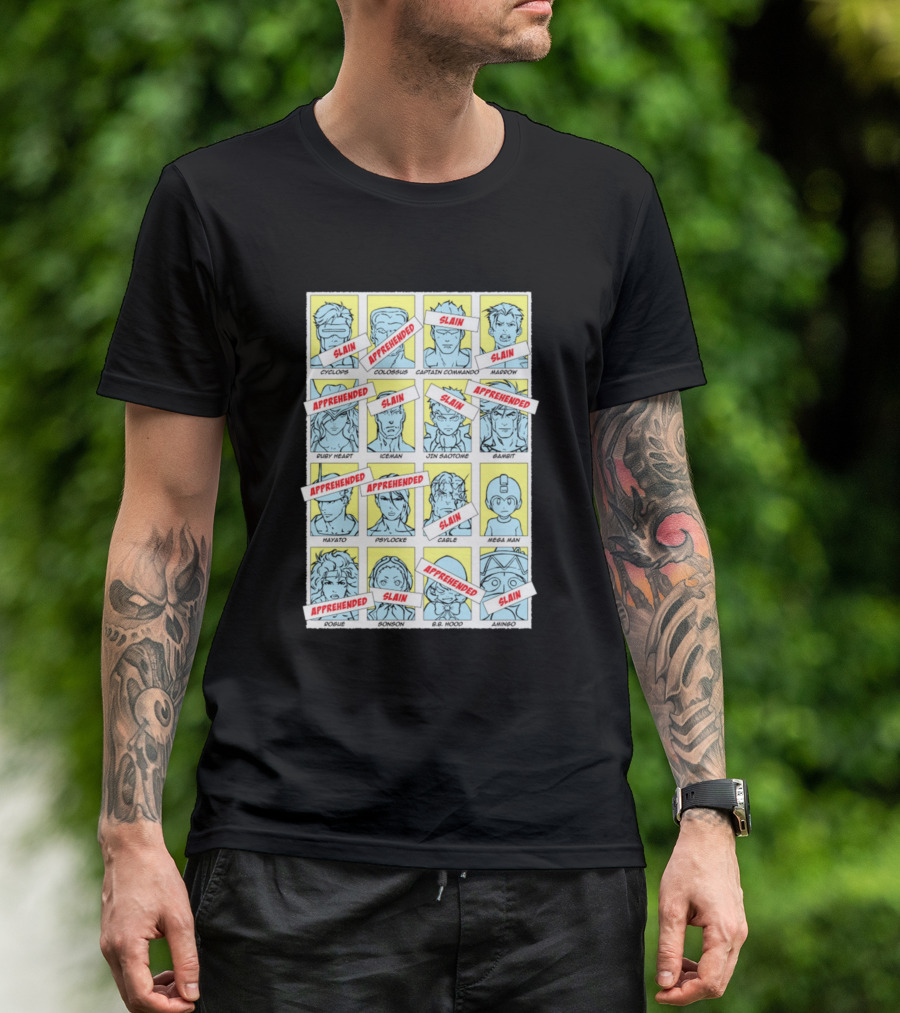 Days Of Future Past Cyclops Colossus Captain Commando Wolverine Slain Apprehended Future Icons T-Shirt