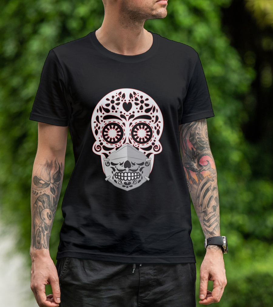 Happy Coronaween Sugar Skull Mask T-Shirt