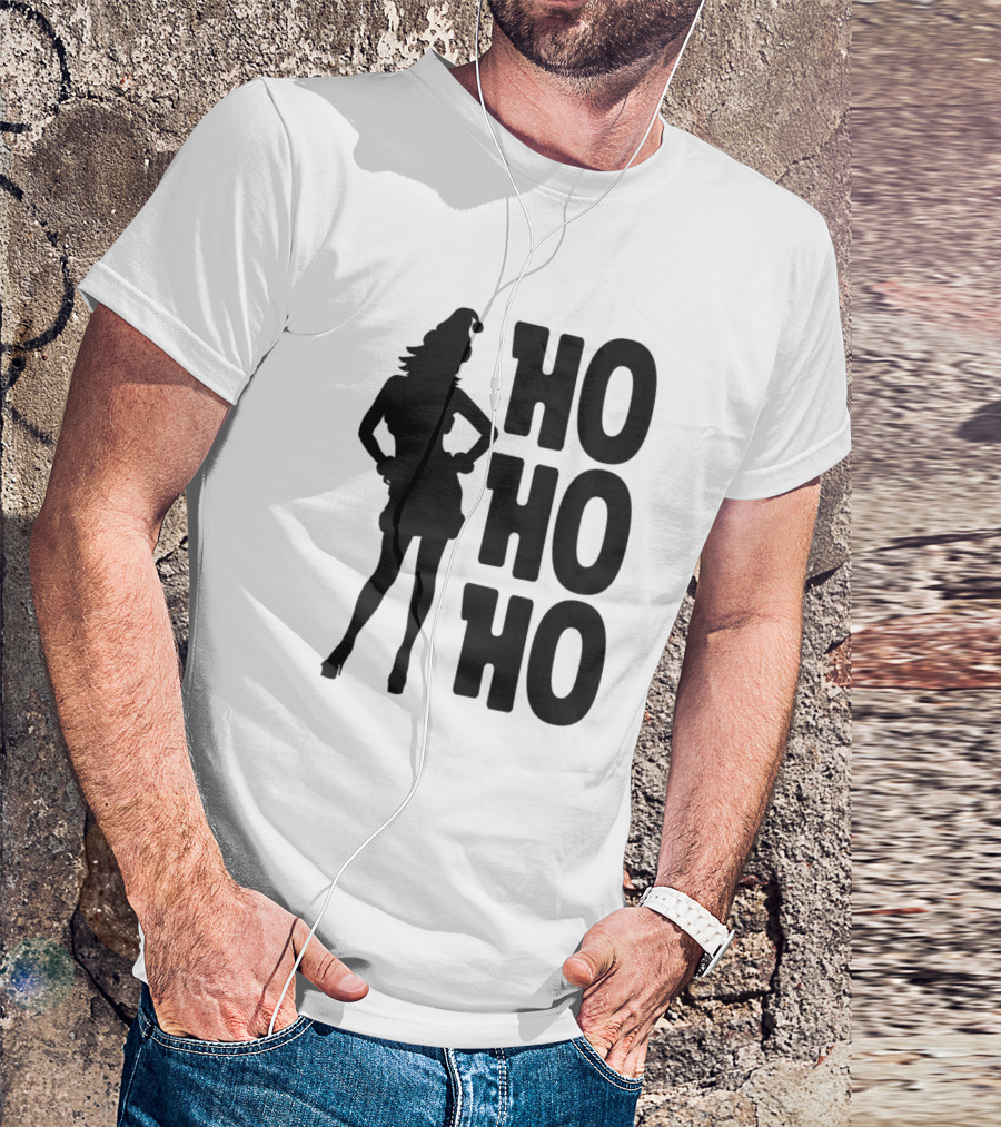 Ho Ho Ho Funny Lady Santa Claus Christmas Xmas Swe T-Shirt