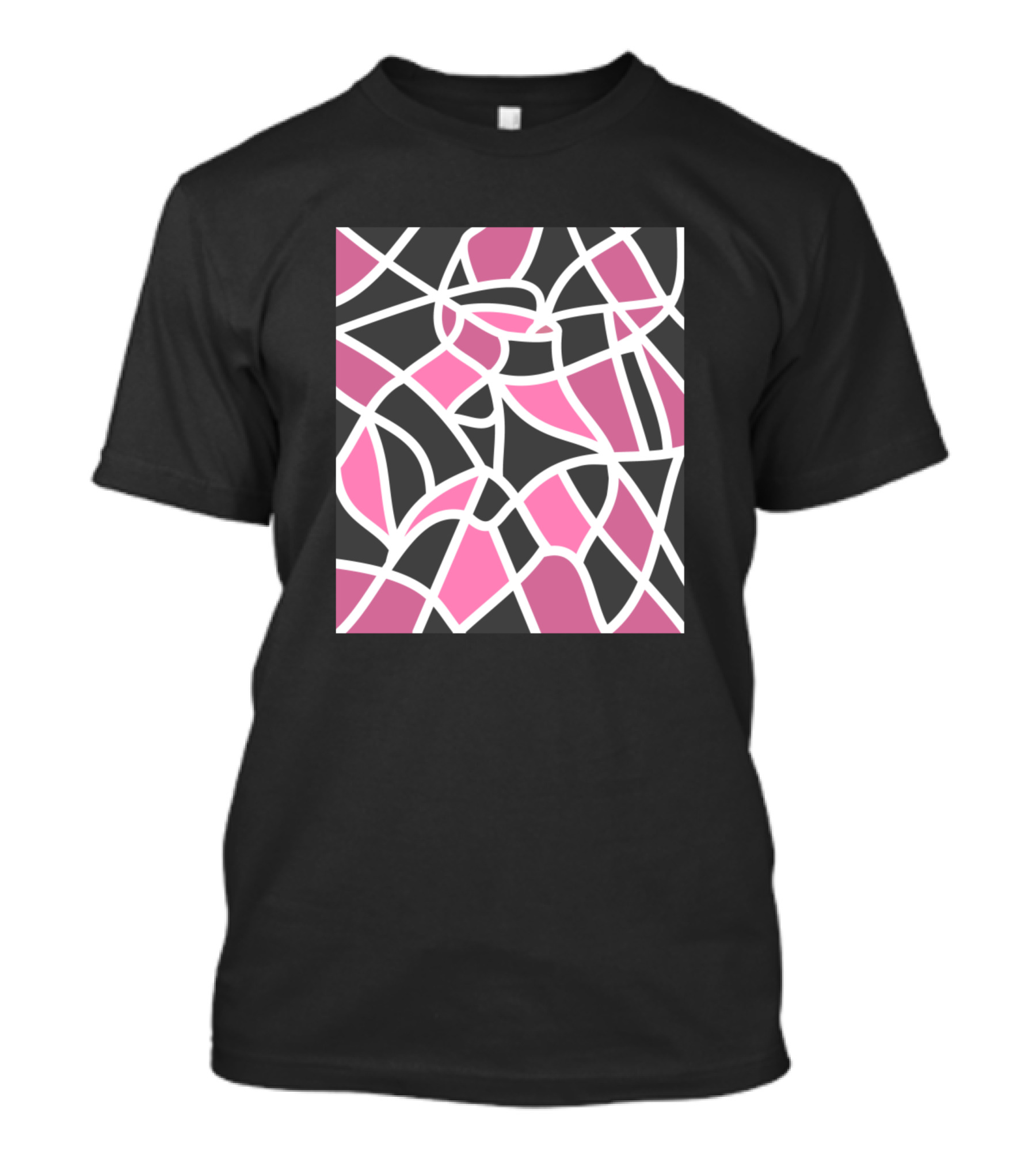 Lines Geometric Pink Abstract Shapes T-Shirt