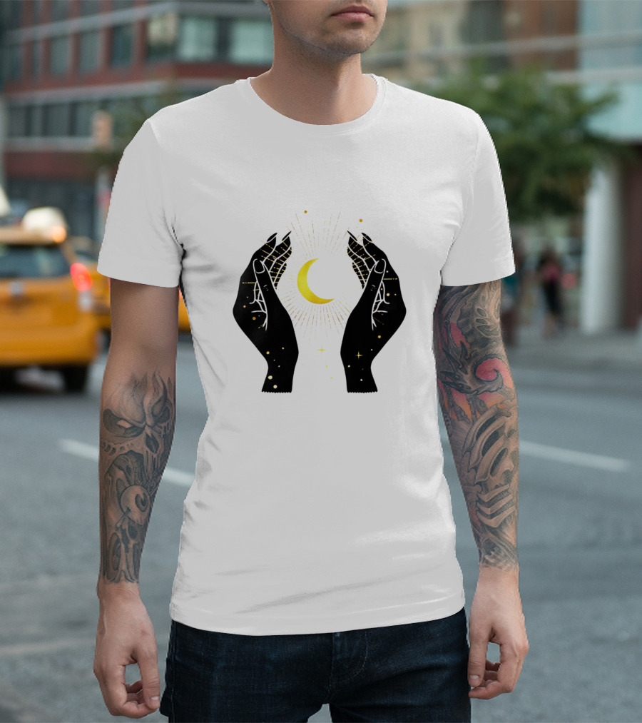 Celestial Moon Magic Aesthetic Hands Mystical Witchcraft T-Shirt