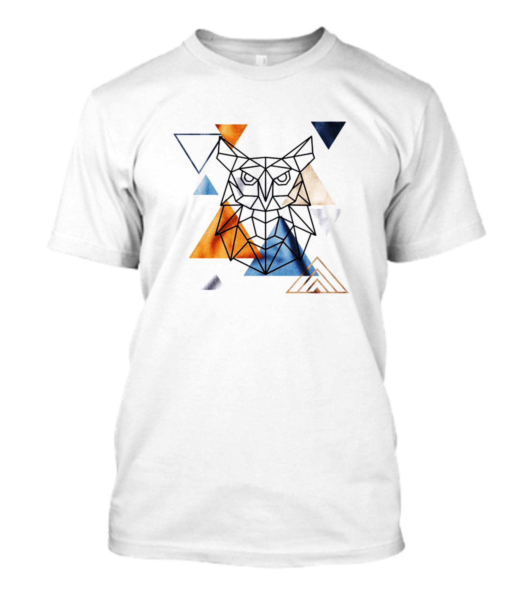 Owl Geometric Triangles T-Shirt