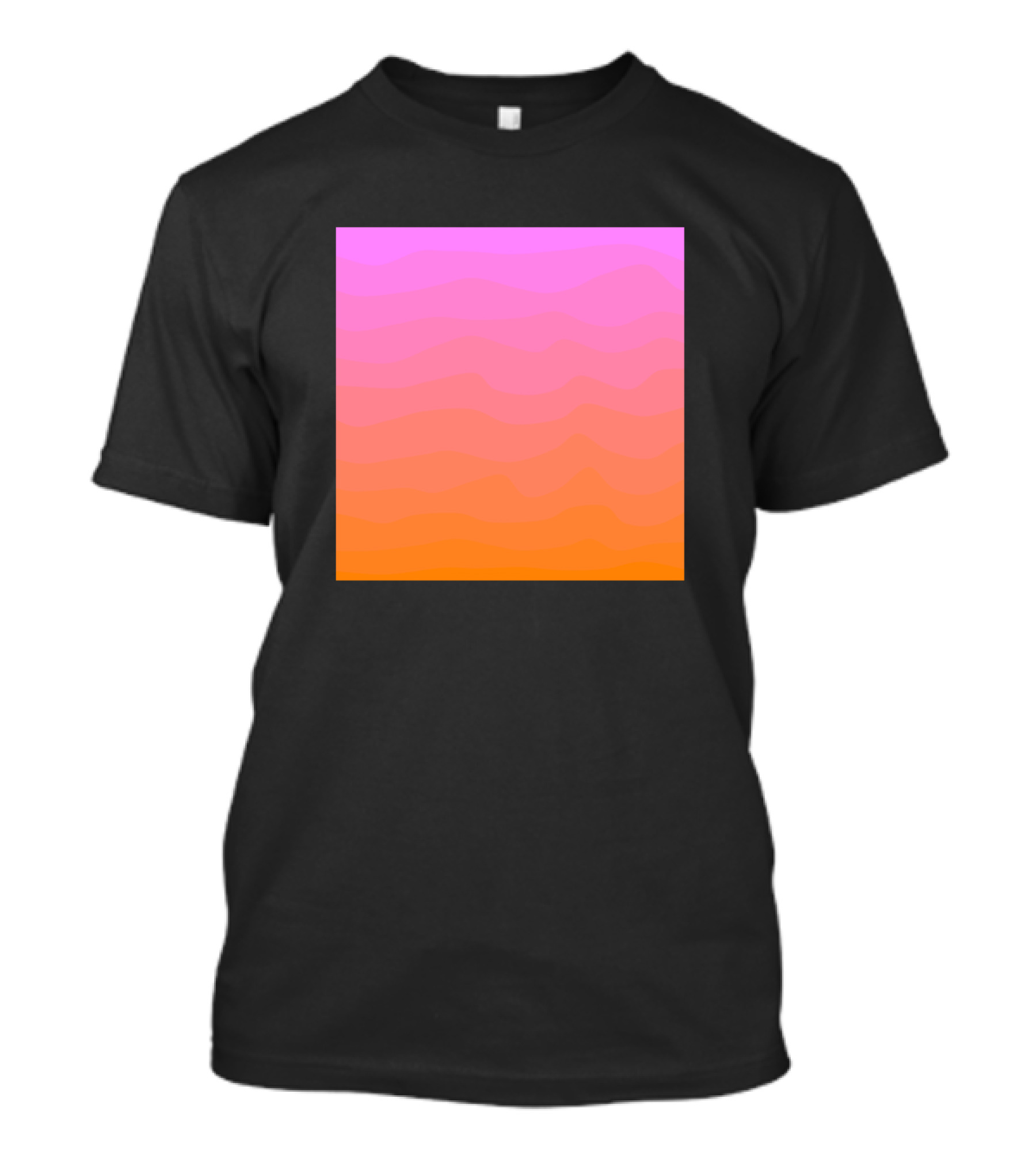 Pink And Orange Wavy Gradient Square T-Shirt