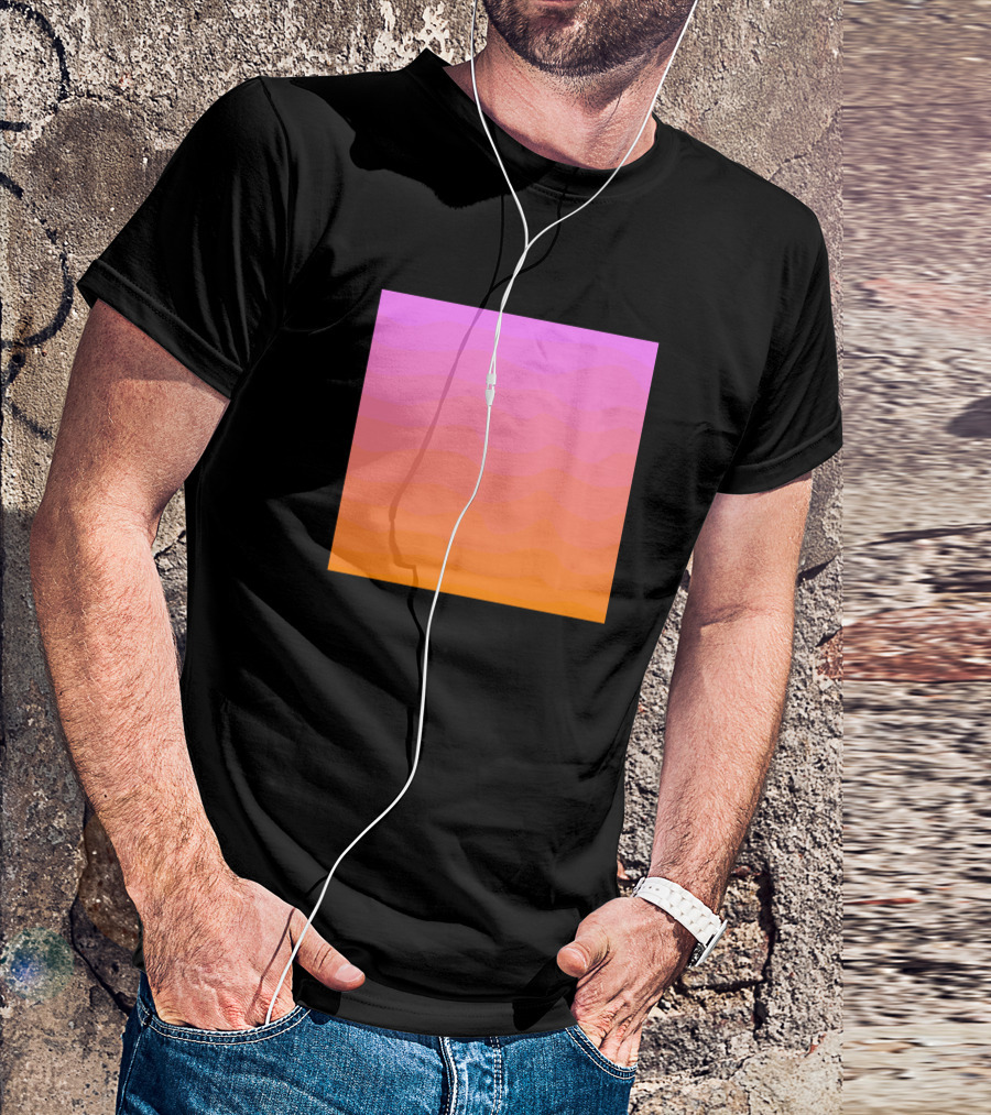Pink And Orange Wavy Gradient Square T-Shirt