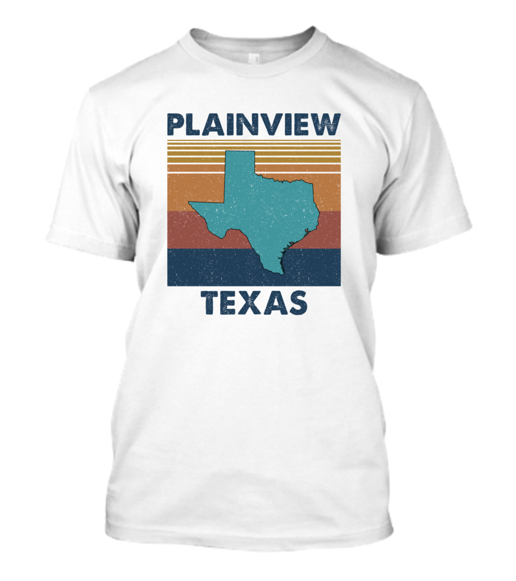 Plainview Texas Retro Texas Map Vintage Stripes T-Shirt